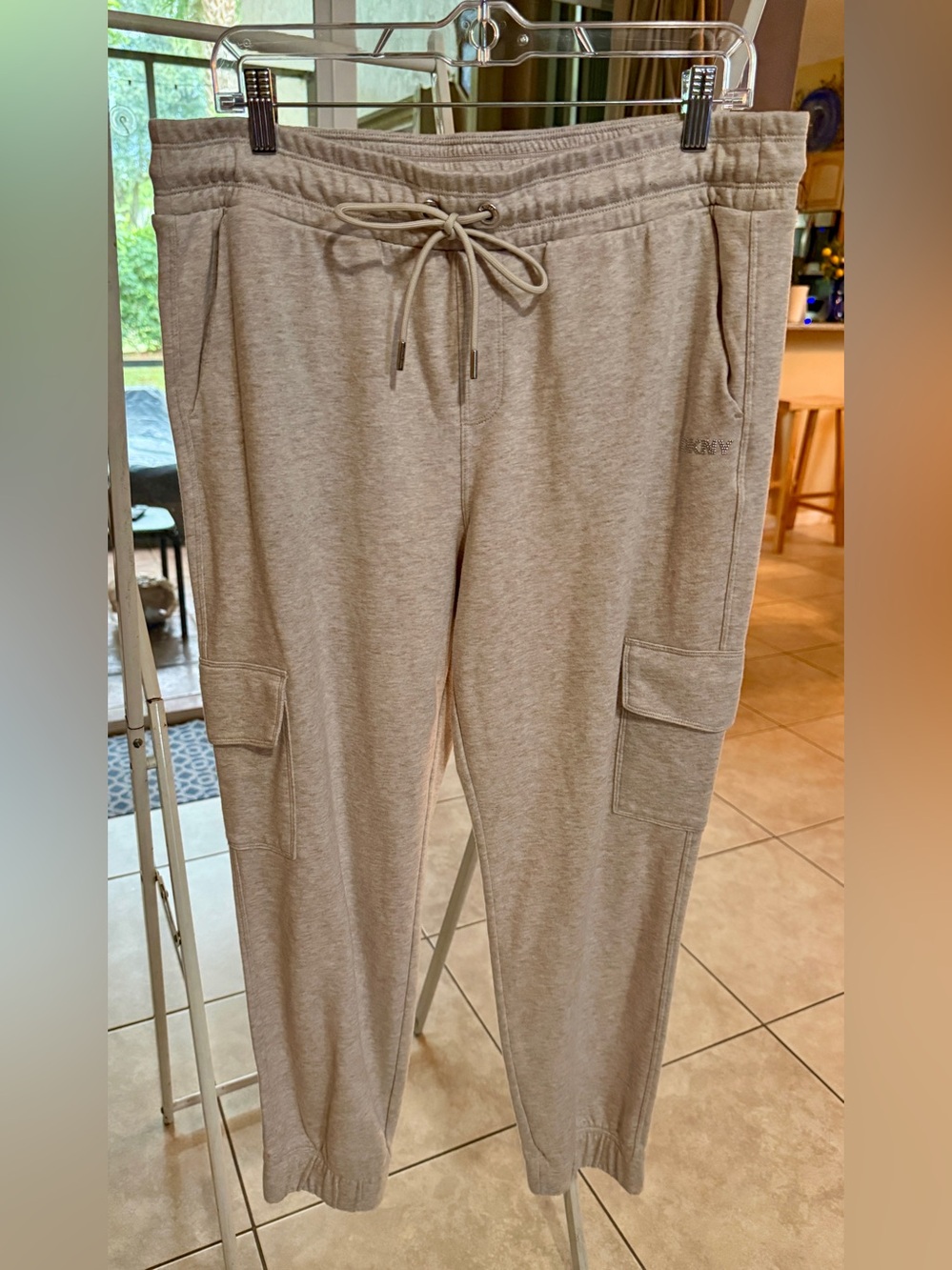 DKNYC Beige Drawstring Cargo Jogger Pants - Women
